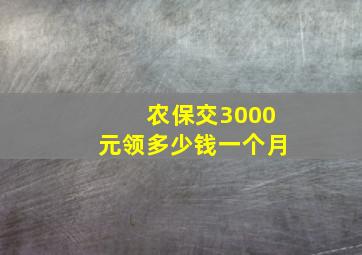 农保交3000元领多少钱一个月