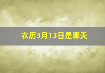 农历3月13日是哪天