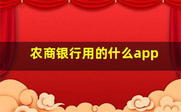 农商银行用的什么app