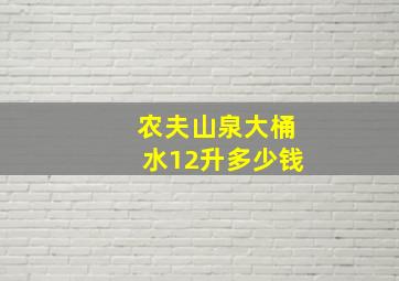 农夫山泉大桶水12升多少钱