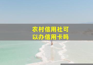 农村信用社可以办信用卡吗