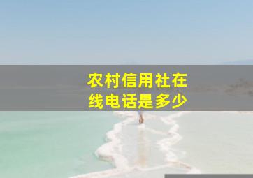 农村信用社在线电话是多少