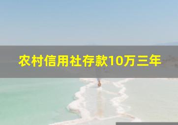 农村信用社存款10万三年