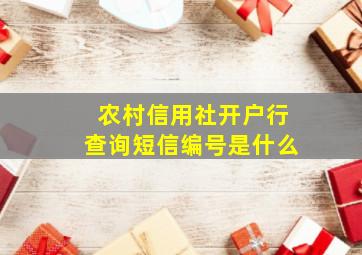 农村信用社开户行查询短信编号是什么