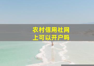 农村信用社网上可以开户吗