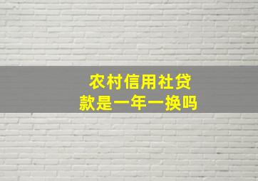 农村信用社贷款是一年一换吗