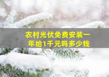 农村光伏免费安装一年给1千元吗多少钱