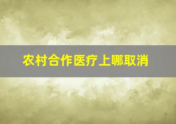 农村合作医疗上哪取消