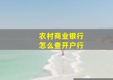 农村商业银行怎么查开户行