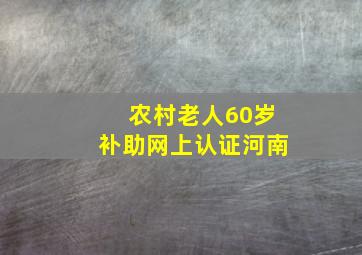 农村老人60岁补助网上认证河南