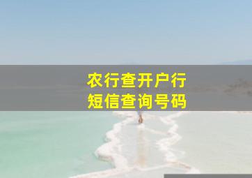 农行查开户行短信查询号码