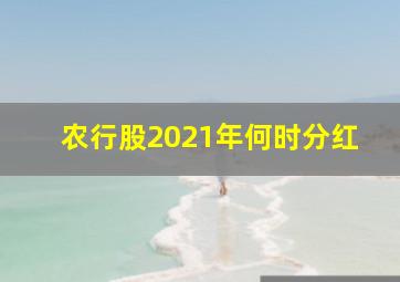 农行股2021年何时分红