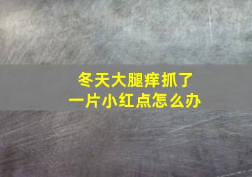 冬天大腿痒抓了一片小红点怎么办