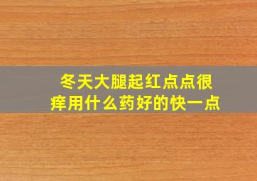 冬天大腿起红点点很痒用什么药好的快一点