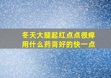 冬天大腿起红点点很痒用什么药膏好的快一点