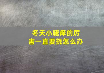 冬天小腿痒的厉害一直要挠怎么办