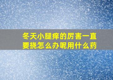 冬天小腿痒的厉害一直要挠怎么办呢用什么药