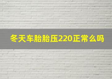 冬天车胎胎压220正常么吗