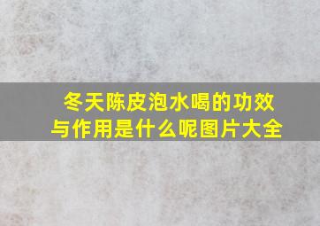 冬天陈皮泡水喝的功效与作用是什么呢图片大全