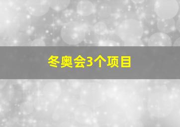 冬奥会3个项目