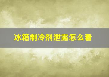 冰箱制冷剂泄露怎么看