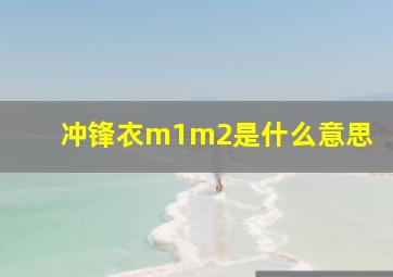 冲锋衣m1m2是什么意思