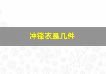 冲锋衣是几件