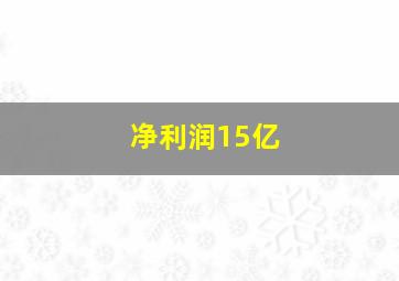 净利润15亿