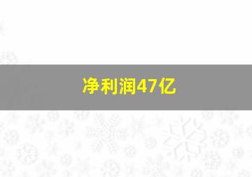 净利润47亿