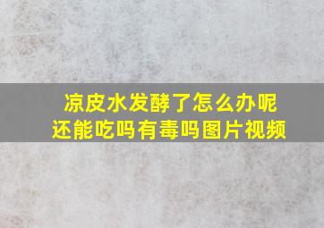 凉皮水发酵了怎么办呢还能吃吗有毒吗图片视频