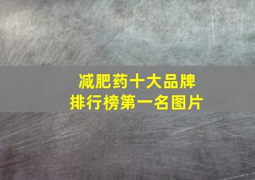 减肥药十大品牌排行榜第一名图片