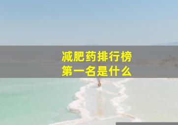 减肥药排行榜第一名是什么