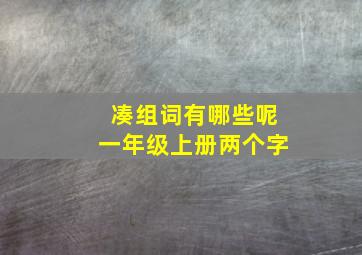 凑组词有哪些呢一年级上册两个字