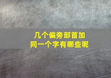 几个偏旁部首加同一个字有哪些呢