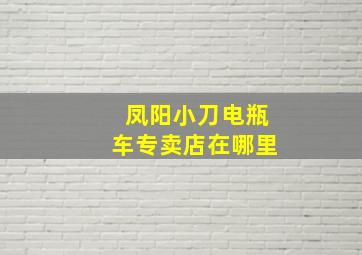 凤阳小刀电瓶车专卖店在哪里