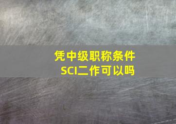 凭中级职称条件SCI二作可以吗