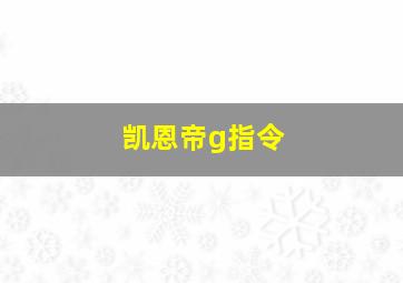 凯恩帝g指令