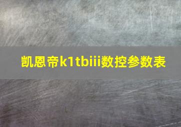 凯恩帝k1tbiii数控参数表