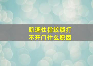 凯迪仕指纹锁打不开门什么原因