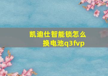 凯迪仕智能锁怎么换电池q3fvp