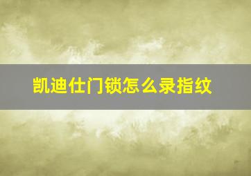 凯迪仕门锁怎么录指纹