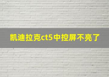 凯迪拉克ct5中控屏不亮了