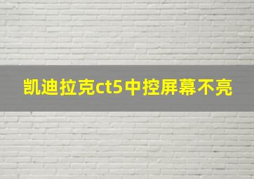 凯迪拉克ct5中控屏幕不亮