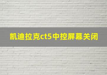 凯迪拉克ct5中控屏幕关闭