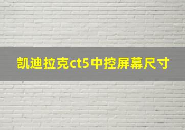 凯迪拉克ct5中控屏幕尺寸