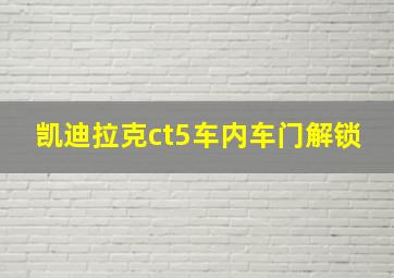 凯迪拉克ct5车内车门解锁