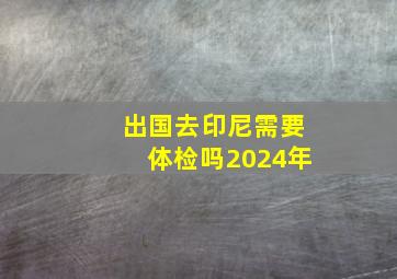 出国去印尼需要体检吗2024年