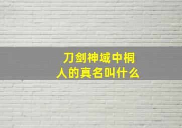 刀剑神域中桐人的真名叫什么