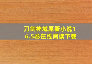 刀剑神域原著小说16.5卷在线阅读下载