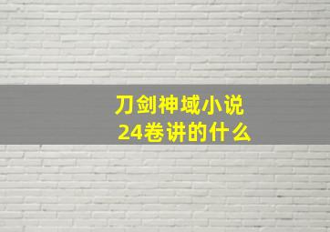 刀剑神域小说24卷讲的什么